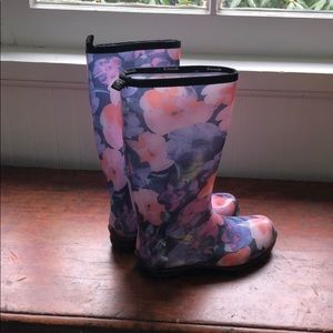 Kamik floral rain boots